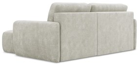 Кремав шенилов разтегателен ъглов диван с място за съхранение (десен ъгъл) Lilo – Makamii