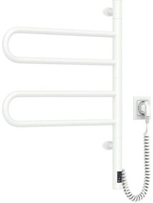 Електрически въртящ се сушилник за кърпи FOUETTE 128W/230V 64,6 см IP44 бял