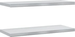 30282 vidaXL Стенни рафтове 2 бр 75x30 см сребристи неръждаема стомана