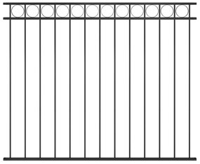 Ограден панел, стомана, 1,7x1,5 м, черен