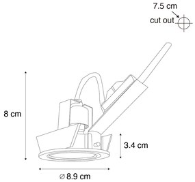 Комплект от 6 модерни вградени прожектори тъмно бронзови, наклоними - Cisco