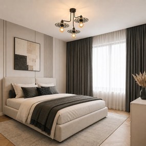 Плафон АРА Флора, черен, 3xE27