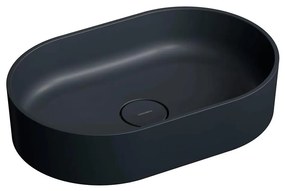 OMNIRES OVOUNBLV - Мивка за плот OVO 55x36 см доломит/мат черна лава