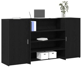 3324179 vidaXL Рецепционно бюро, черен дъб, 200x50x103,5 см, инженерно дърво