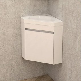 Конзолен ъглов PVC шкаф ICP 3939 с умивалник, 50x39.7x39.7см