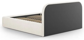 Двойно легло 200x200 cm тапицирано с място за съхранение с включена подматрачна рамка в цвят слонова кост Juno – Windsor &amp; Co Sofas