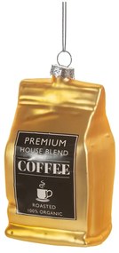 Стъклена ръчно изработена коледна украса 10 cm Coffee – Sass &amp; Belle