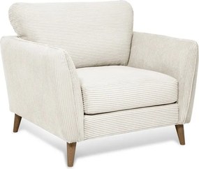 Бяло кресло от рипсено кадифе Paris – Scandic