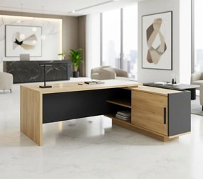 Ъглово бюро Marbrand-Right-Fusiko-Mavro-Дължина:200cm