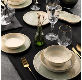 Комплект за хранене 27 части бежово/зелено/порцелан