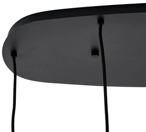 Модерен висящa лампa черен с димно стъкло 5 светлини - Sheena