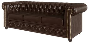 Тъмнокафяв диван от изкуствена кожа 203 cm York - Ropez