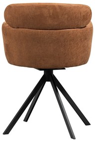 Тапициран трапезен стол с подлакътници в цвят кафяв коняк Fenne – WOOOD