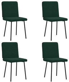3315235 vidaXL Трапезни столове, 4 бр, тъмнозелени, кадифе