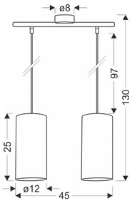 Светлокафява висяща лампа ø 12 cm Ballo - Candellux Lighting