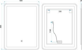 Огледало LED 60x80cm SAB-3451