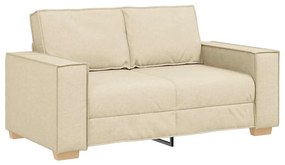 4104977 vidaXL Двуместен диван, кремав, 120 см, плат