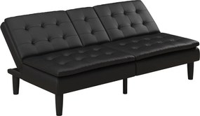 Черен разтегателен диван от изкуствена кожа 191 cm Maine – Støraa