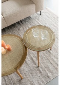 Стъклена кръгла масичка за кафе в естествен цвят ø 70 cm Haru – White Label