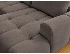 Кафяво-сив сгъваем/с място за съхранение ъглов диван (ляв ъгъл/U форма) Fuji – Bobochic Paris