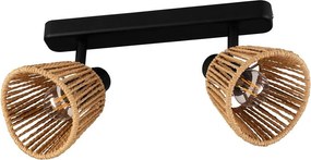 Eglo 44129 - Точково осветително тяло KEELBY 2xE14/10W/230V черно/бежово