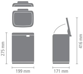 Кош за боклук Brabantia Bo Small 1006622, 4 л, Плавно и безшумно отваряне, Противоплъзгаща основа, Черен
