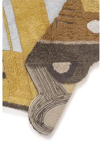 Памучен детски килим подходящ за пране/ръчно изработен в цвят жълта охра 90x130 cm School Bus – Lorena Canals