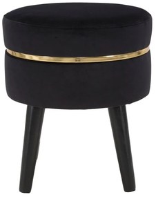 Черна табуретка с тапицерия Paris, ⌀ 35 cm - Mauro Ferretti