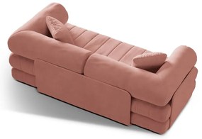 Розов кадифен сгъваем диван 206 cm Kemi – Cosmopolitan Design