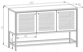 Черен метален нисък скрин 125x75 cm Newcastle – Actona