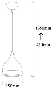 Черно/златно висящо осветително тял ø 14 cm Yildo – Opviq lights