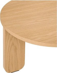 Кръгла масичка за кафе с дъбов плот в естествен цвят ø 55 cm Kuvu – noo.ma