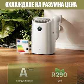 Мобилен климатик Dreo 515S, 1500W, 20-30 м2, 12000 BTU, Охлаждане, Вентилатор, Изсушаване, Гласови команди, LED, Бял