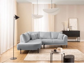 Светлосив шенилов ъглов диван (ляв ъгъл/L форма) Mauris – Ropez