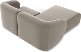 Светлокафяв кадифен ъглов диван (ляв ъгъл) Lani – Makamii