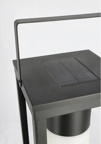 Черен LED фенер със соларен панел/с USB (височина 38 cm) Solar – Bizzotto