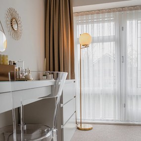 Подова лампа в стил Арт Деко златиста и с опалово стъкло - Flore