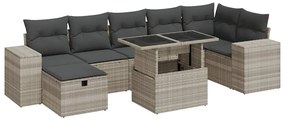 3327952 vidaXL Градински комплект с възглавници, 5 части, светлосив полиратан