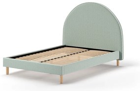 Зелено тапицирано единично легло с решетка 140x200 cm MOON - Vipack