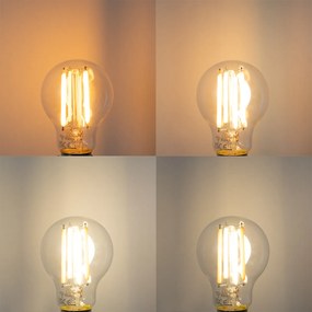 Комплект от 5 смарт E27 димируеми LED крушки Kelvin A60 прозрачни 7W 806 lm 1800-3000K