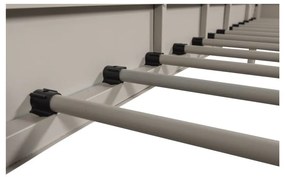 Бежово метално единично легло с включена подматрачна рамка 90x200 cm Mata – WOOOD