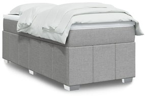 3285442 vidaXL Боксспринг легло с матрак, светлосиво, 90x200 см, плат