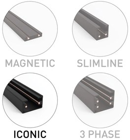 Модерна 1-фазна релсова система за осветление черна 50см Комплект от 2 - Iconic