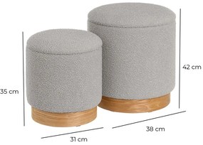 Светлосива табуретка от букле – Casa Selección