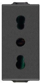 VIMAR 09203.CM Контакт SICURY италиански стандарт 2P+E 16 A 250 V~ P17/11 Карбон мат 1M  NEVE UP