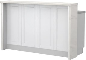 Бар Пейка Tahoma-Length: 160 cm-White matte-White Marble