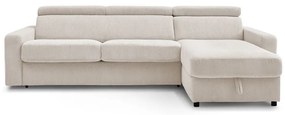 Кремав разтегателен ъглов диван от рипсено кадифе (променлив) Monaco – Bobochic Paris