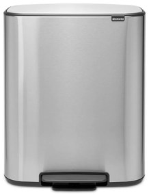 Матово-сребристо стоманено кошче за боклук с педал 60 l Bo – Brabantia