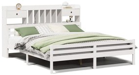 3322270 vidaXL Легло с етажерка за книги, без матрак, 180x200 см, бор масив