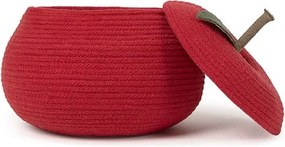 Червена текстилна детска кошница за играчки ø 28x20 cm Apple – Lorena Canals